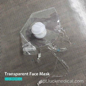 Máscara de face plástica transparente com válvulas duplas